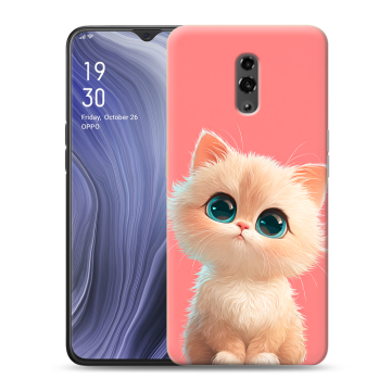 Пластиковый чехол на OPPO Reno Z с принтом Розовый котенок Пластиковый чехол на OPPO Reno Z с принтом Розовый котенок
