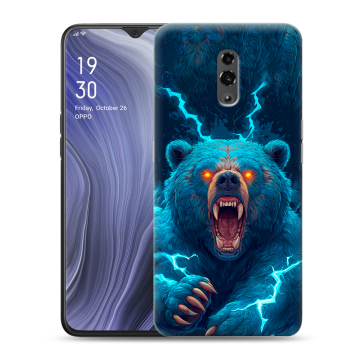 Пластиковый чехол на OPPO Reno Z с принтом Медведь Пластиковый чехол на OPPO Reno Z с принтом Медведь