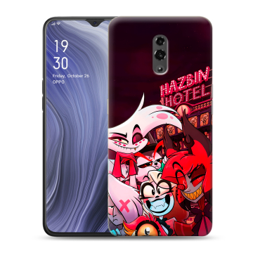 Пластиковый чехол на OPPO Reno Z с принтом Hazbin Hotel Отель Хазбин
