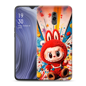 Пластиковый чехол на OPPO Reno Z с принтом Labubu Лабубу