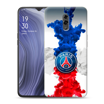 Пластиковый чехол на OPPO Reno Z с принтом PSG ПСЖ Пластиковый чехол на OPPO Reno Z с принтом PSG ПСЖ