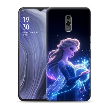 Пластиковый чехол на OPPO Reno Z с принтом Холодное сердце Frozen
