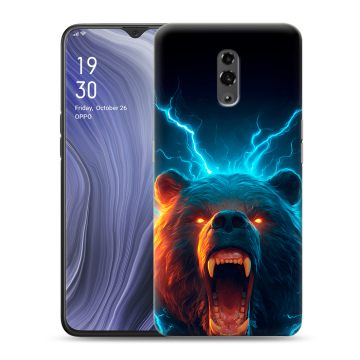 Пластиковый чехол на OPPO Reno Z с принтом Медведь Пластиковый чехол на OPPO Reno Z с принтом Медведь