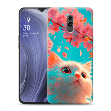 Пластиковый чехол на OPPO Reno Z с принтом Красивый кот Пластиковый чехол на OPPO Reno Z с принтом Красивый кот