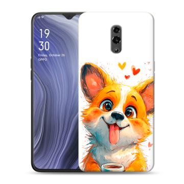 Пластиковый чехол на OPPO Reno Z с принтом корги