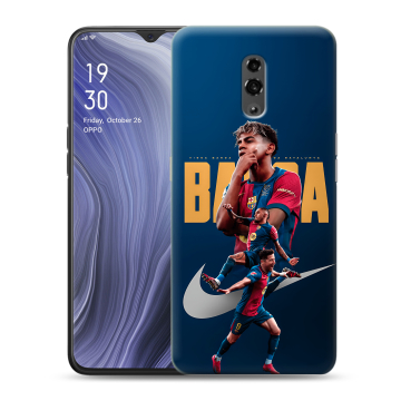 Пластиковый чехол на OPPO Reno Z с принтом Барселона Barca Yamal 