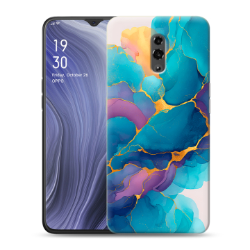 Пластиковый чехол на OPPO Reno Z с принтом Мрамор блестки Пластиковый чехол на OPPO Reno Z с принтом Мрамор блестки