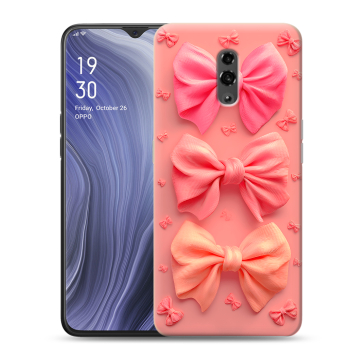 Пластиковый чехол на OPPO Reno Z с принтом Розовые бантики