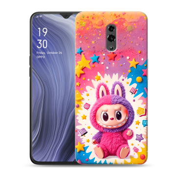 Пластиковый чехол на OPPO Reno Z с принтом Labubu Лабубу