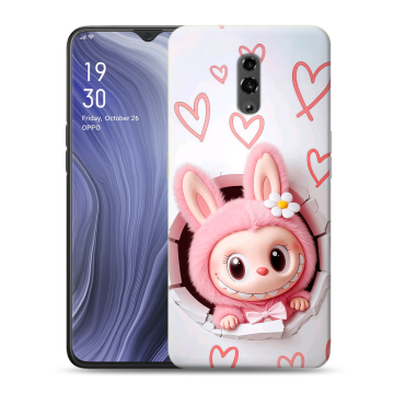 Пластиковый чехол на OPPO Reno Z с принтом Labubu Лабубу