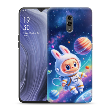 Пластиковый чехол на OPPO Reno Z с принтом Labubu Лабубу