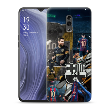 Пластиковый чехол на OPPO Reno Z с принтом Messi Barcelona
