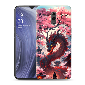 Пластиковый чехол на OPPO Reno Z с принтом Дракон Японский