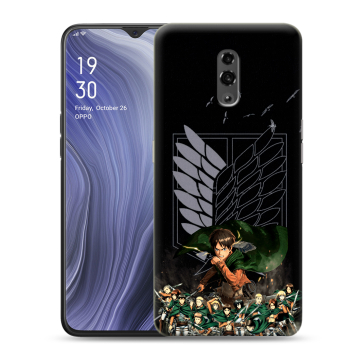 Пластиковый чехол на OPPO Reno Z с принтом Атака титанов