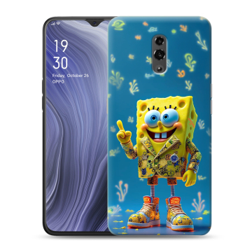Пластиковый чехол на OPPO Reno Z с принтом Спанч боб Спанчбоб