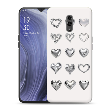 Пластиковый чехол на OPPO Reno Z с принтом Y2K сердечки