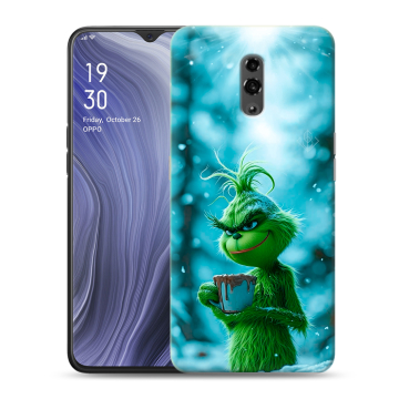 Пластиковый чехол на OPPO Reno Z с принтом Новый год гринч Пластиковый чехол на OPPO Reno Z с принтом Новый год гринч