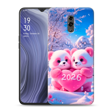 Пластиковый чехол на OPPO Reno Z с принтом Новый год Пластиковый чехол на OPPO Reno Z с принтом Новый год