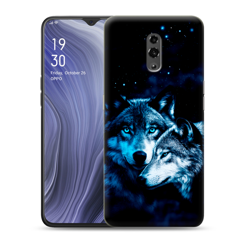 Пластиковый чехол на OPPO Reno Z с принтом Волки Пластиковый чехол на OPPO Reno Z с принтом Волки