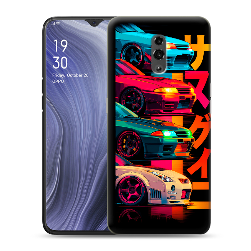 Пластиковый чехол на OPPO Reno Z с принтом Гоночные машины Пластиковый чехол на OPPO Reno Z с принтом Гоночные машины