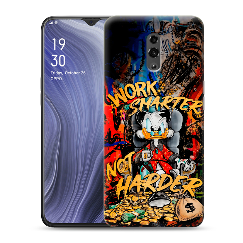 Пластиковый чехол на OPPO Reno Z с принтом Дональд Дак Деньги Пластиковый чехол на OPPO Reno Z с принтом Дональд Дак Деньги