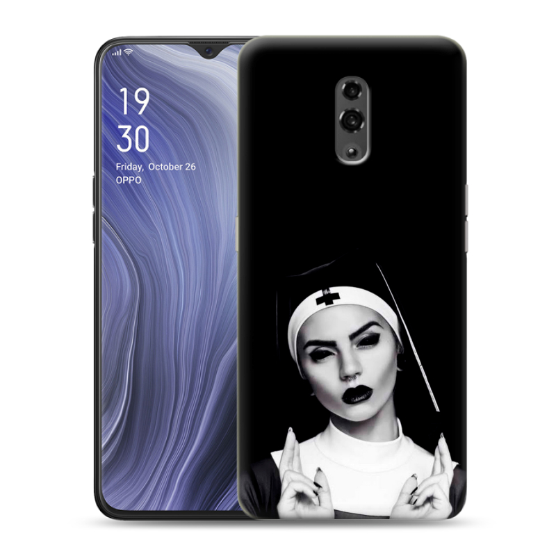 Пластиковый чехол на OPPO Reno Z с принтом монашка Пластиковый чехол на OPPO Reno Z с принтом монашка