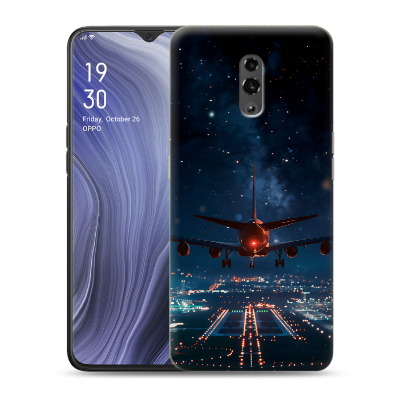 Пластиковый чехол на OPPO Reno Z с принтом самолет Пластиковый чехол на OPPO Reno Z с принтом самолет