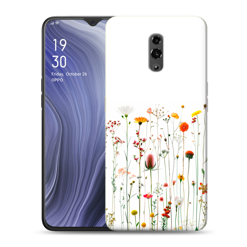 Пластиковый чехол на OPPO Reno Z с принтом цветы Пластиковый чехол на OPPO Reno Z с принтом цветы