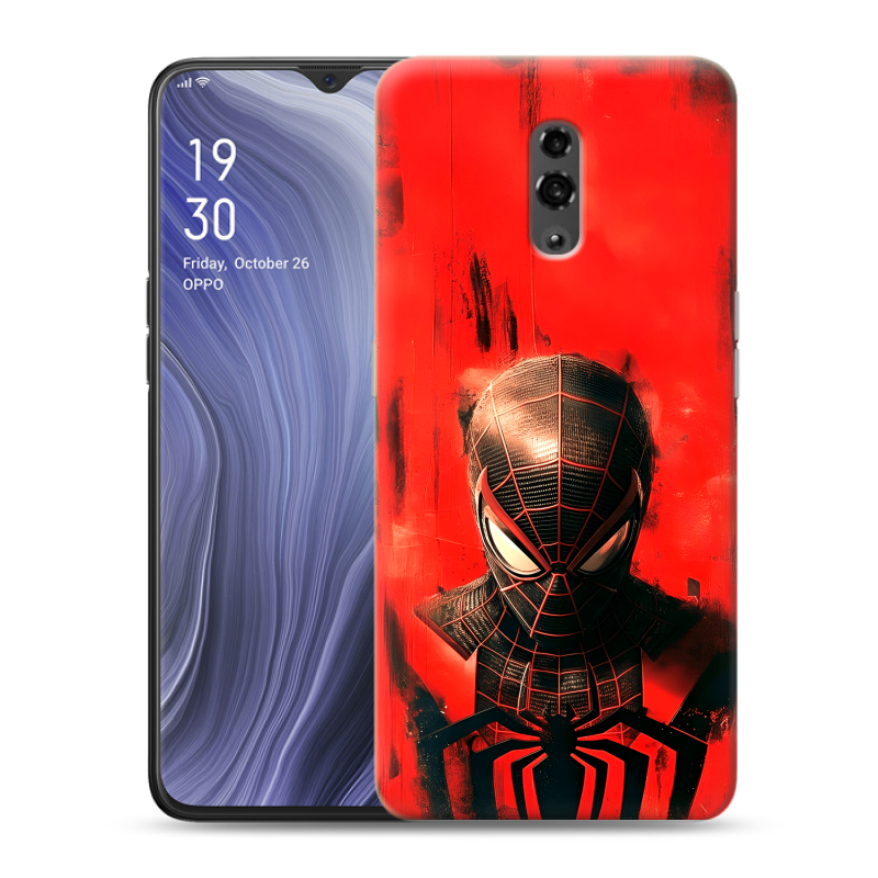 Пластиковый чехол на OPPO Reno Z с принтом человек паук spiderman Пластиковый чехол на OPPO Reno Z с принтом человек паук spiderman