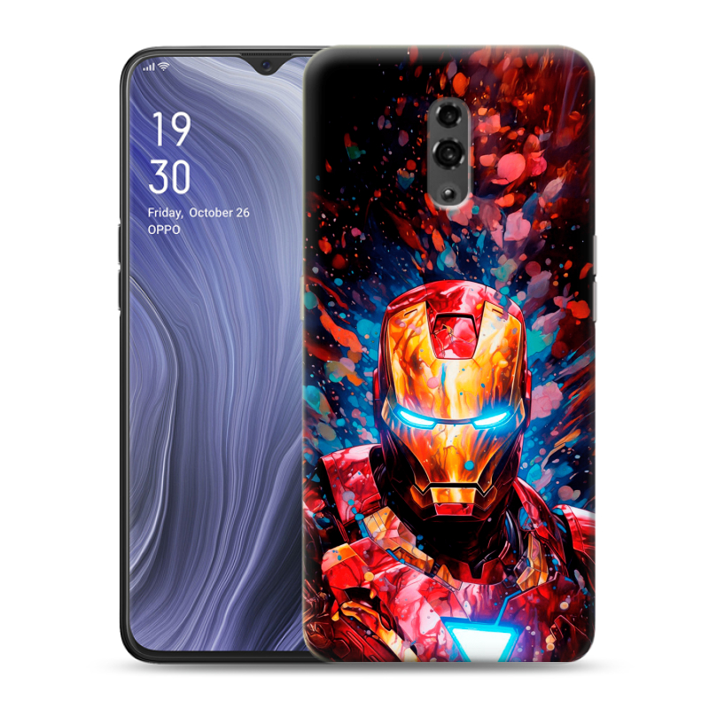Пластиковый чехол на OPPO Reno Z с принтом Железный человек Ironman Пластиковый чехол на OPPO Reno Z с принтом Железный человек Ironman