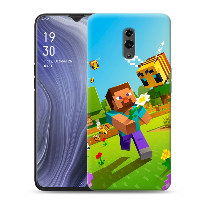 Пластиковый чехол на OPPO Reno Z с принтом Майнкрафт Minecraft Пластиковый чехол на OPPO Reno Z с принтом Майнкрафт Minecraft
