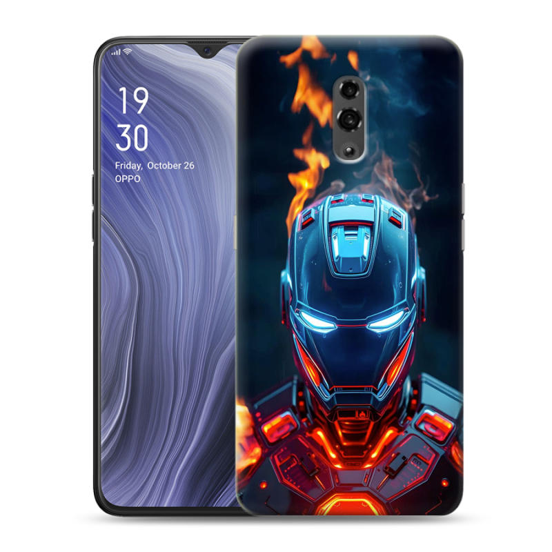 Пластиковый чехол на OPPO Reno Z с принтом IronMan Железный человек Пластиковый чехол на OPPO Reno Z с принтом IronMan Железный человек