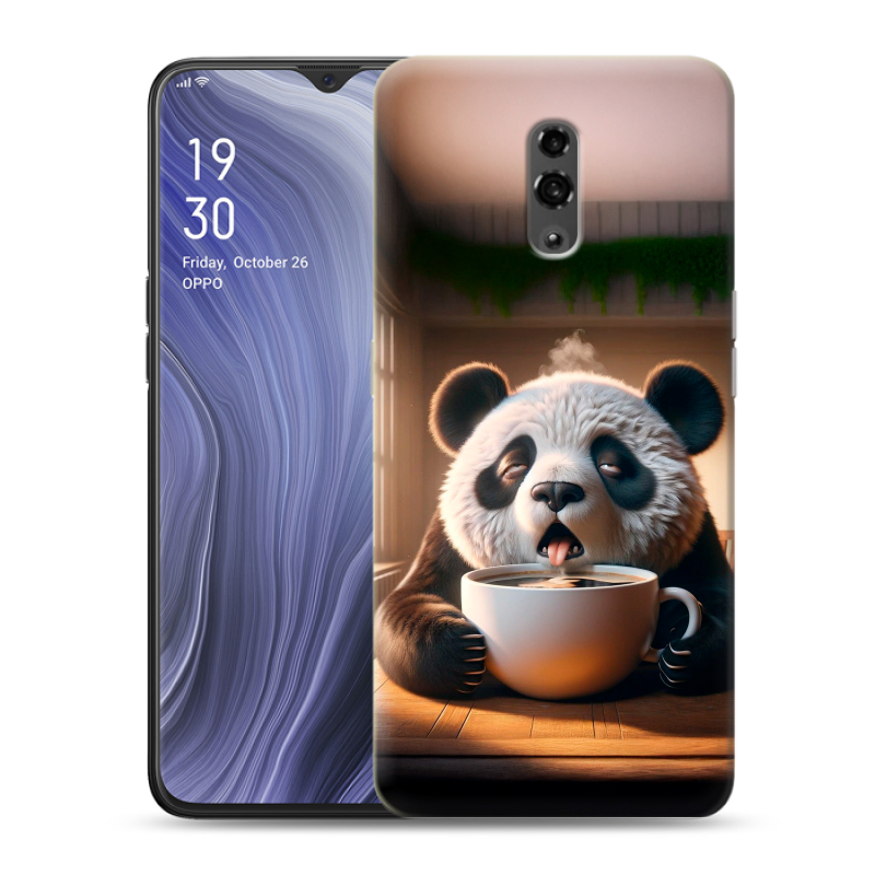Пластиковый чехол на OPPO Reno Z с принтом смешная панда Пластиковый чехол на OPPO Reno Z с принтом смешная панда