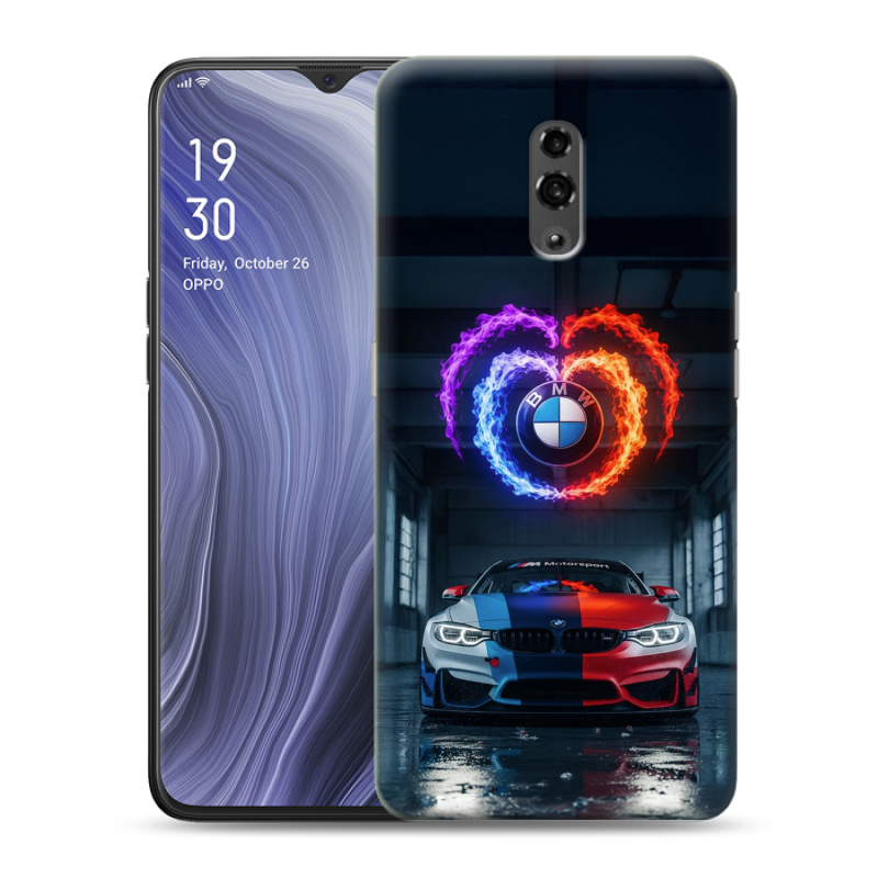 Пластиковый чехол на OPPO Reno Z с принтом BMW БМВ Пластиковый чехол на OPPO Reno Z с принтом BMW БМВ