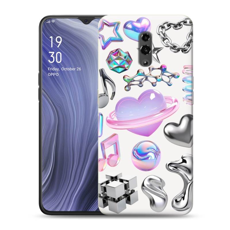 Пластиковый чехол на OPPO Reno Z с принтом Y2K Пластиковый чехол на OPPO Reno Z с принтом Y2K