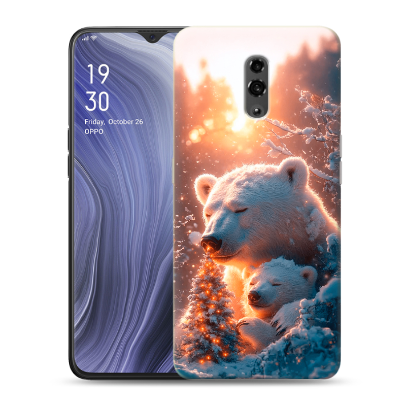Пластиковый чехол на OPPO Reno Z с принтом Новый год Пластиковый чехол на OPPO Reno Z с принтом Новый год