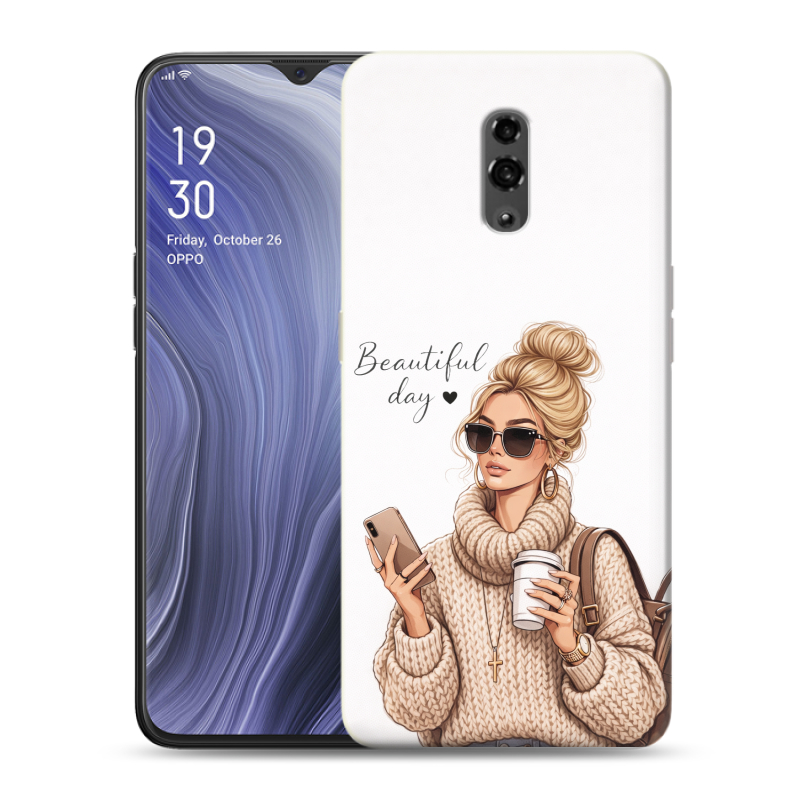 Пластиковый чехол на OPPO Reno Z с принтом женский Пластиковый чехол на OPPO Reno Z с принтом женский