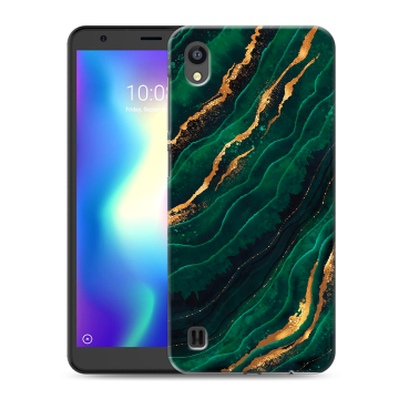 Силиконовый чехол на ZTE Blade A5 (2019) с принтом Мрамор зеленое золото Силиконовый чехол на ZTE Blade A5 (2019) с принтом Мрамор зеленое золото