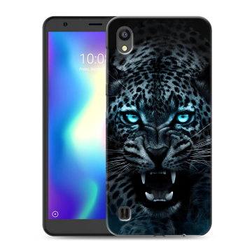 Силиконовый чехол на ZTE Blade A5 (2019) с принтом Темный леопард Силиконовый чехол на ZTE Blade A5 (2019) с принтом Темный леопард