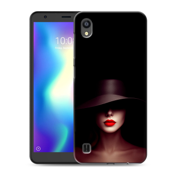 Силиконовый чехол на ZTE Blade A5 (2019) с принтом Девушка в шляпе