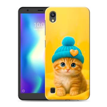 Силиконовый чехол на ZTE Blade A5 (2019) с принтом Котенок в шапке Силиконовый чехол на ZTE Blade A5 (2019) с принтом Котенок в шапке