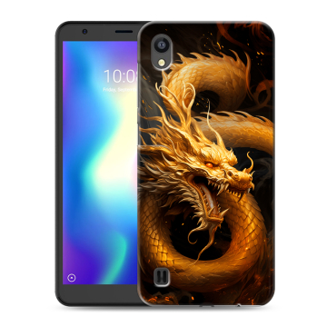 Силиконовый чехол на ZTE Blade A5 (2019) с принтом Золотой дракон