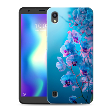 Силиконовый чехол на ZTE Blade A5 (2019) с принтом голубые орхидеи