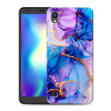 Силиконовый чехол на ZTE Blade A5 (2019) с принтом синий мрамор Силиконовый чехол на ZTE Blade A5 (2019) с принтом синий мрамор