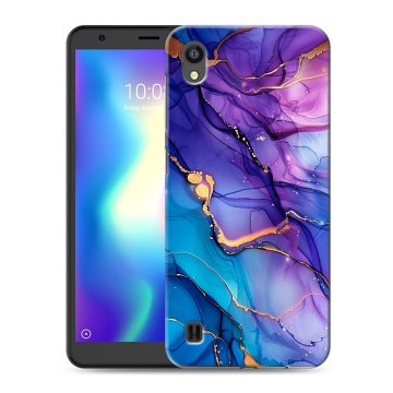 Силиконовый чехол на ZTE Blade A5 (2019) с принтом синий мрамор