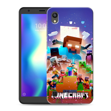 Силиконовый чехол на ZTE Blade A5 (2019) с принтом Майнкрафт Minecraft