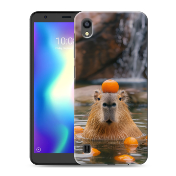 Силиконовый чехол на ZTE Blade A5 (2019) с принтом Капибара с апельсином Силиконовый чехол на ZTE Blade A5 (2019) с принтом Капибара с апельсином