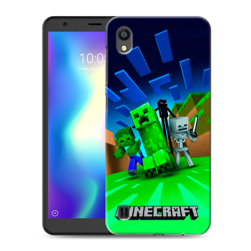 Силиконовый чехол на ZTE Blade A5 (2019) с принтом Майнкрафт