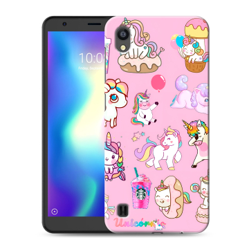 Силиконовый чехол на ZTE Blade A5 (2019) с принтом розовые единороги Силиконовый чехол на ZTE Blade A5 (2019) с принтом розовые единороги