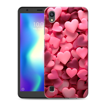 Силиконовый чехол на ZTE Blade A5 (2019) с принтом розовые сердечки